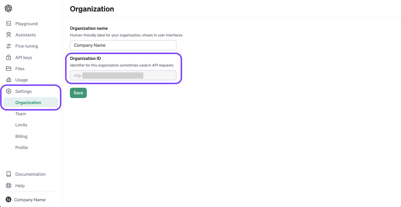 Find your OpenAI organization ID