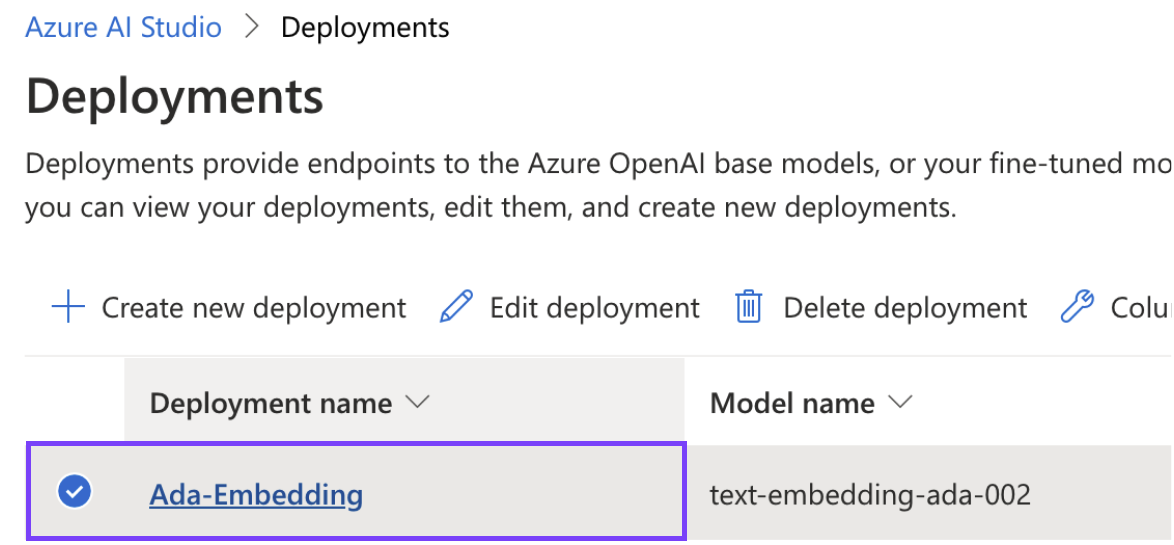 Deployment name to copy